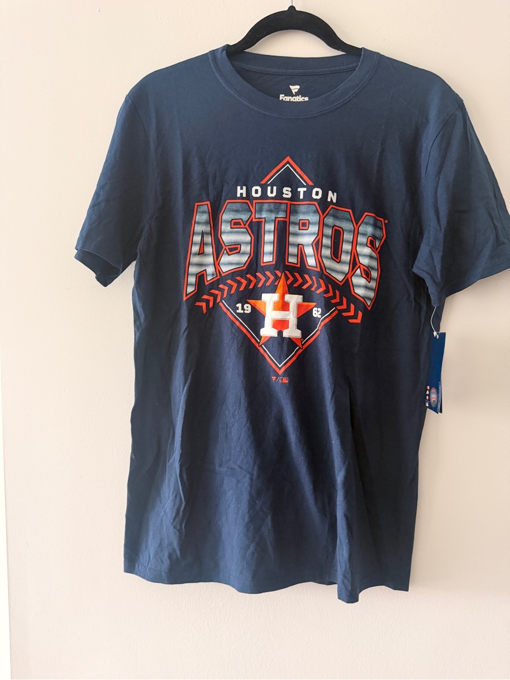 MLB Fanatics‎ Navy Graphic Tee Houston Astros Navy Orange White Logo Medium NWT